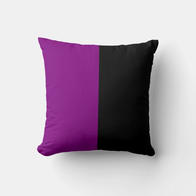 Zwarte en Paarse gespleten kleur Kussen (Voorkant)