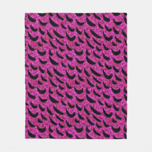 Zwarte en Paarse Glitter Animal Print Patroon Fleece Deken