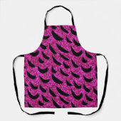 Zwarte en Paarse Glitter Animal Print Patroon Schort (Voorkant)