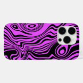 Zwarte en Paarse golven Abstracte aangepaste kleur Case-Mate iPhone Case (Achterkant (horizontaal))