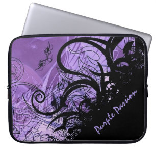 Zwarte en Paarse Gothic-laptophoes Laptop Sleeve