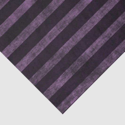 Zwarte en Paarse Grunge Ombre Stripes Tissuepapier (Detail)