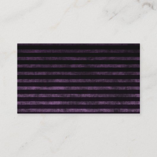 Zwarte en Paarse Grunge Ombre Stripes Visitekaartje (Voorkant)