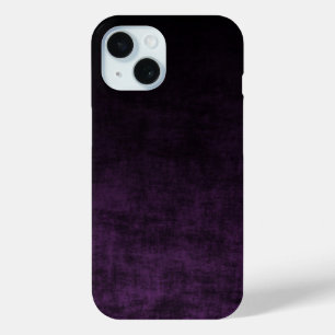 Zwarte en Paarse Grunge Ombre Textuur iPhone 15 Case