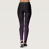 Zwarte en Paarse Grunge Ombre Textuur Leggings (Achterkant)