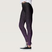 Zwarte en Paarse Grunge Ombre Textuur Leggings (Links)