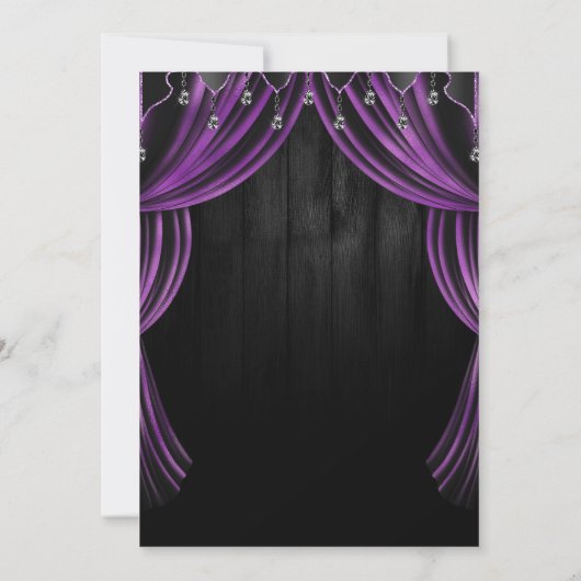 Zwarte en Paarse heks en Shimmer Curtains Hallowee Kaart (Achterkant)