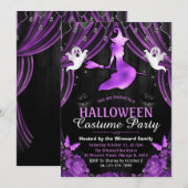 Zwarte en Paarse heks en Shimmer Curtains Hallowee Kaart (Voorkant / Achterkant)