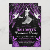 Zwarte en Paarse heks en Shimmer Curtains Hallowee Kaart (Voorkant / Achterkant)