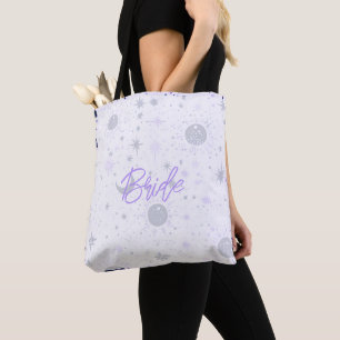 Zwarte en Paarse Hemelse Bruid Tote Bag