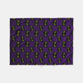 Zwarte en paarse kattengele ogen Halloween patroon Fleece Deken (Voorkant (Horizontaal))