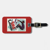 Zwarte en Paarse kledij Bagagelabel (Voorkant horizontaal)