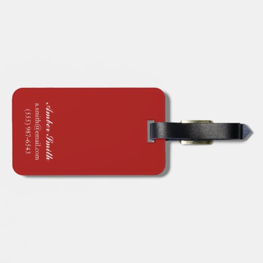 Zwarte en Paarse kledij Bagagelabel (Achterkant horizontaal)