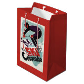 Zwarte en Paarse kledij Medium Cadeauzakje (Achterkant Gekanteld)