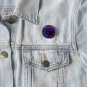 Zwarte en paarse kraai ronde button 3,2 cm (In situ)