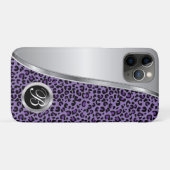 Zwarte en Paarse luipaard afdrukken | Monogram Case-Mate iPhone Case (Achterkant (horizontaal))
