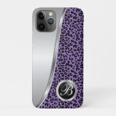 Zwarte en Paarse luipaard afdrukken | Monogram Case-Mate iPhone Case (Achterkant)