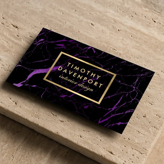 Zwarte en Paarse marmer Designer Visitekaartje