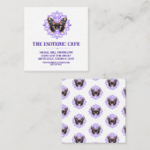 Zwarte en Paarse Moth Mandala Vierkante Visitekaartje (Voorkant / Achterkant)