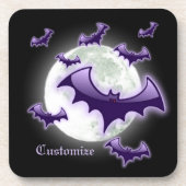 Zwarte en Paarse Onderzetters met volle maan (Voorkant)