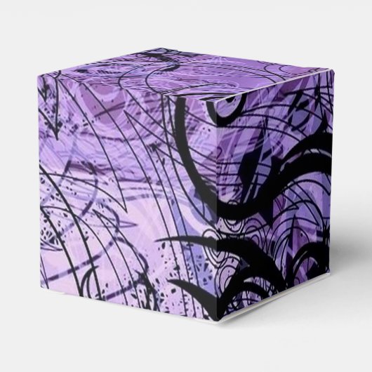Zwarte en Paarse Patroonfort Bedankdoosjes (Achterkant)