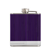 Zwarte en Paarse pin Stripe Tuxedo- Heupfles (Achterkant)