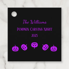 Zwarte en Paarse pompoen Carving Night Dank u Bedankjes Labels