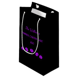 Zwarte en Paarse Pompoen Carving Night Gift Bag Klein Cadeauzakje