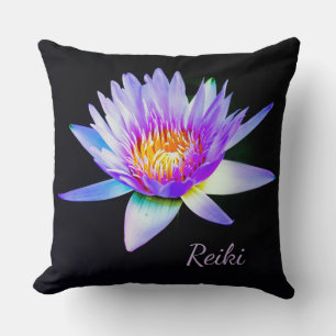 Zwarte en Paarse Reiki Lotus Flower Kussen