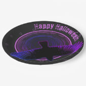 Zwarte en Paarse rij Papieren Bordje (Gekanteld)