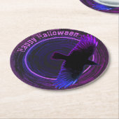 Zwarte en Paarse rij Ronde Kartonnen Onderzetter (Gebogen)