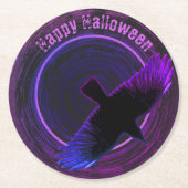 Zwarte en Paarse rij Ronde Kartonnen Onderzetter (Voorkant)