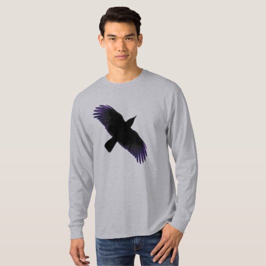 Zwarte en Paarse rij T-shirt (Voorkant volledig)