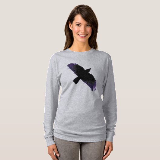 Zwarte en Paarse rij T-shirt (Voorkant volledig)