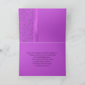 Zwarte en Paarse satijn lint - Hartelijk dank Bedankkaart (Binnen)