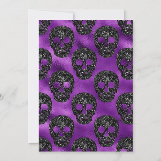 Zwarte en Paarse schedel en spinnenwebben 21e verj Kaart (Achterkant)