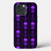 Zwarte en Paarse schedelstrepen Case-Mate iPhone Case (Achterkant)
