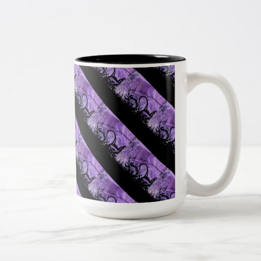 Zwarte en Paarse striped Mok (Rechts)