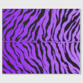 Zwarte en Paarse tijgerstrepen Dierenprint Cadeaupapier (Vlak)