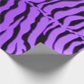 Zwarte en Paarse tijgerstrepen Dierenprint Cadeaupapier (Hoek)