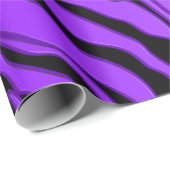 Zwarte en Paarse tijgerstrepen Dierenprint Cadeaupapier (Rol Hoek)