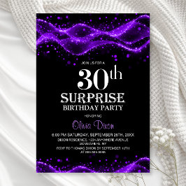 Zwarte en Paarse verrassingen 30e verjaardagsfeest Kaart