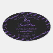 Zwarte en Paarse woorden Cloud Product Labels hart (Voorkant)