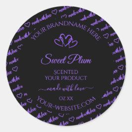 Zwarte en Paarse woorden Cloud Product Labels hart