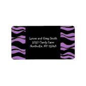 Zwarte en Paarse Zebra Pattern Etiket (Voorkant)
