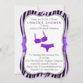 Zwarte en Paarse Zebra Print Bracket Lingerie Show Kaart (Voorkant)