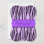 Zwarte en Paarse Zebra Print Bracket Lingerie Show Kaart (Achterkant)