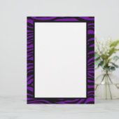 Zwarte en Paarse Zebra Print Gepersonaliseerd brie (Staand voorkant)