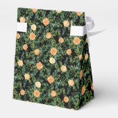 Zwarte en Peach Wedding Modern Floral Bedankdoosjes (Achterkant)