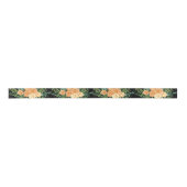Zwarte en Peach Wedding Modern Floral Satijnen Lint (Voorkant)